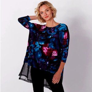 New w/o Tags Marallis Mix Media 3/4 Sleeve Tunic Top - Size X-Large
